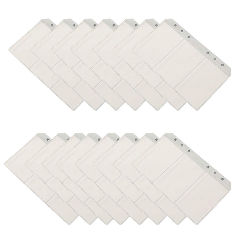 Chris.W 15pcs Translucent 6 Holes Business Cards Holder Plastic A6 Binder Pockets Storage Bag Notebook Refills Filler Organizer(Personal Size) - Image 1